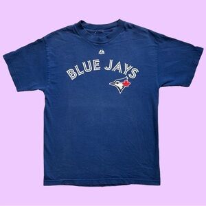 Majestic MLB Blue Jays Lawrie #13 Short Sleeve Faded Distressed Unisex Medium